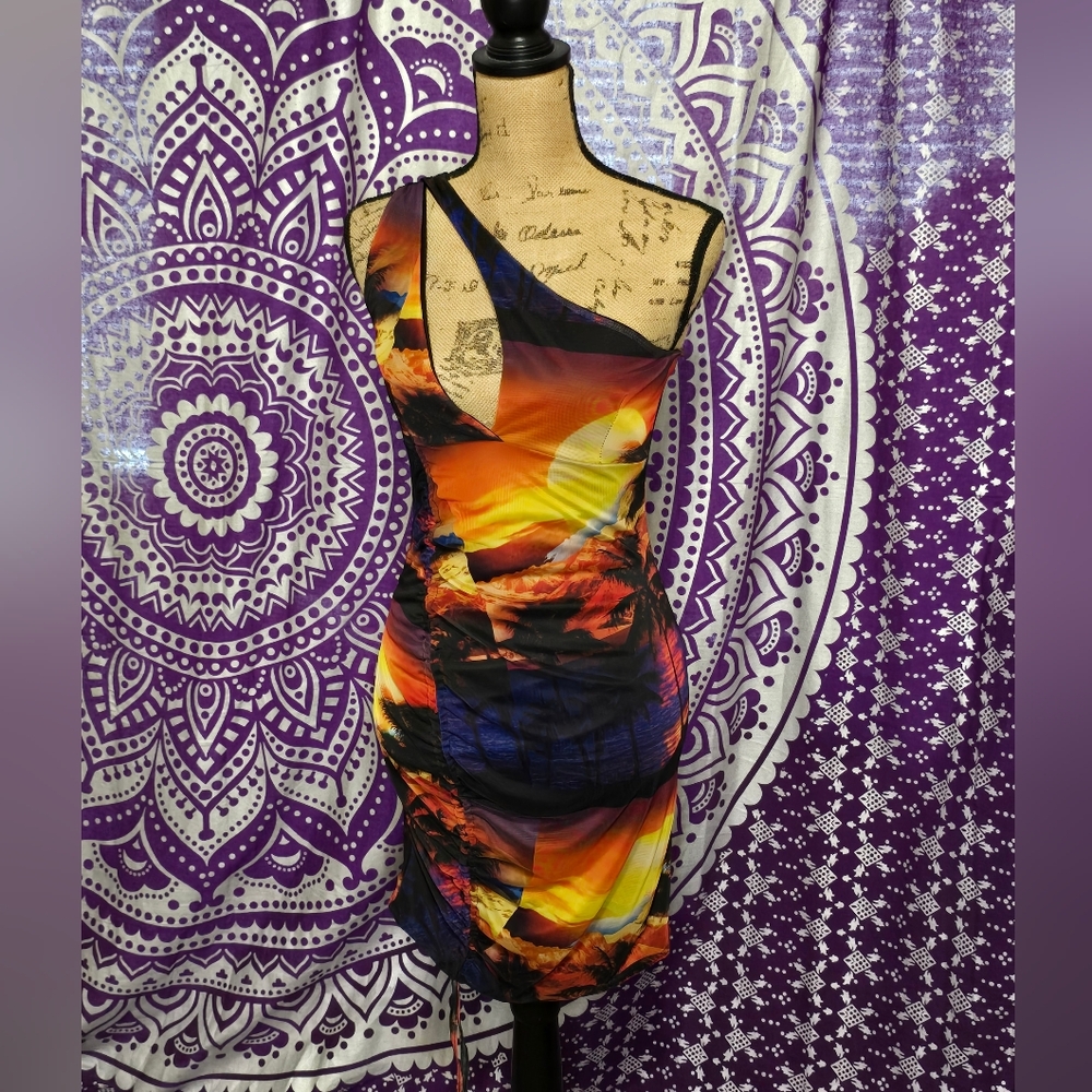 PrettyLittleThing Sunset One-Shoulder Dress